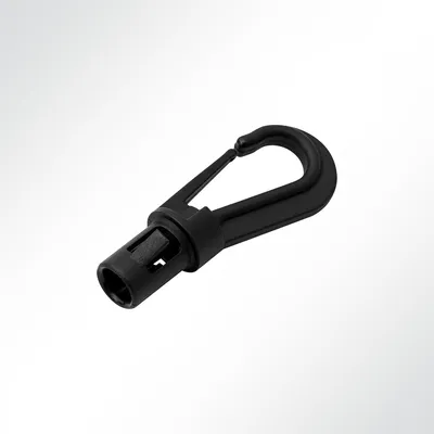 Produktbild von Lysel® Karabinerhaken Schwarz Kunststoff für ø 6 mm Expanderseil