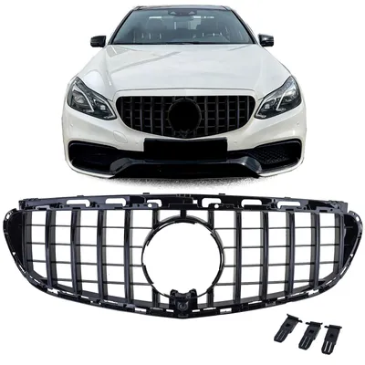 Image de Calandre avant noire brillante pour Mercedes-Benz Classe E W212 / S212, modèle restylé 2013