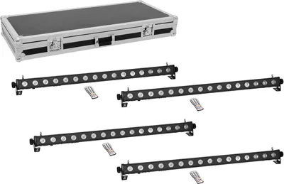 Produktbild von EUROLITE Set 4x LED PIX-16 QCL Leiste + Case (20000992)