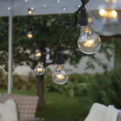System LED Black - Lichterkette 10fach - erweiterbar - schwarzes Kabel - warmweiße LED Lampen - IP44