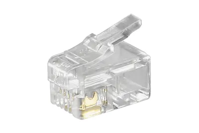 Image de goobay Connecteur western RJ10 pour câble plat 4 pôles transparent (Bulk)