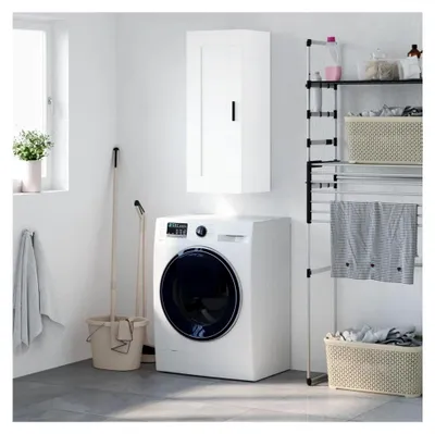 Produktbild von Hängeschrank für Badezimmer, Hängeschrank, weiß, 34,5 x 34 x 90 cm, Holz