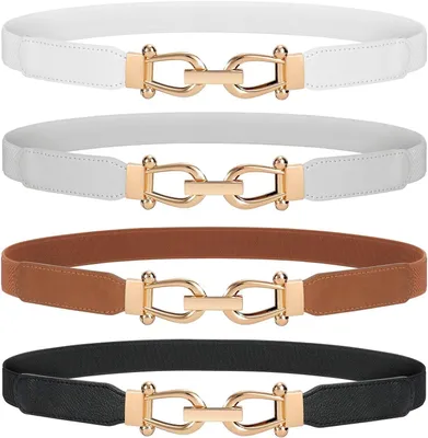 Produktbild von Elastischer, dünner Taillengürtel für Damen mit goldener Schnalle, Breite 2,5 cm