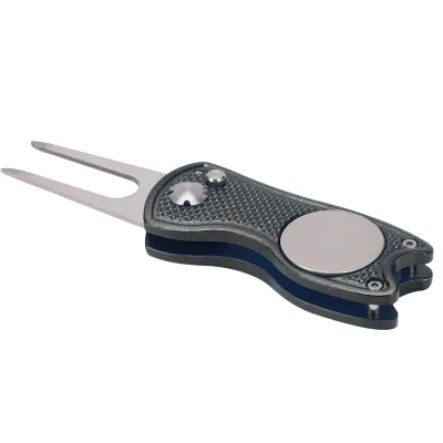 Zdjęcie produktu dla Składane widły golfowe, zielony widelec golfowy, narzędzie do naprawy Divot, składane narzędzie golfowe, metalowy zielony widelec golfowy, zielony widelec do puttowania