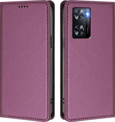 Image de Etui en cuir pour Oppo A57e/A57s/A57 4G/A77s/A77 4G, étui magnétique en cuirPolyuréthaneavec support Violet