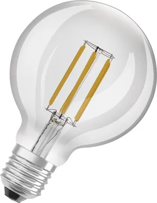 Productafbeelding van LEDVANCE LED-lamp, filamentbolvormig met E27-fitting, warmwit (3000K), 4 watt, vervangt traditionele 60W lampen, bijzonder energiezuinig en zuinig in verbruik, verpakking met 1 stuk