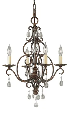 Zdjęcie produktu dla Żyrandol Chateau kawowy 4xE14x60W kryształ wym:219,1x42,2x42,2cm IP20 Feiss