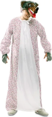 Produktbild von Grosser-Böser-Wolf-Kostüm Großmutter-Kostüm Märchen-Kostüm weiss-rot-braun - M /