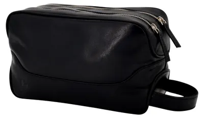 Produktbild von Kulturtasche aus Leder in Schwarz