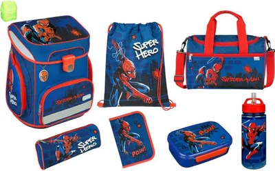 Produktbild von Spiderman Schulranzen Set 9 teilig - Scooli Easy Fit mit viel Zubehör und Regenschutz