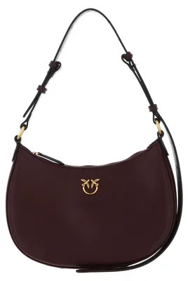 Image de PINKO sac à épaule Half-Moon Mini Bag Burgundy Wine - Antique Gold marron foncé