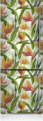 Produktbild von Dekoration Kühlschrank Aufkleber Magnete Küche Kühlschrankmagnete 70x190 cm - Tropische Pflanzen.