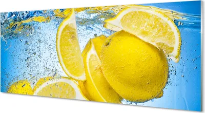 Produktbild von Glasbilder 125x50 Wandkunst Zitrone im Wasser