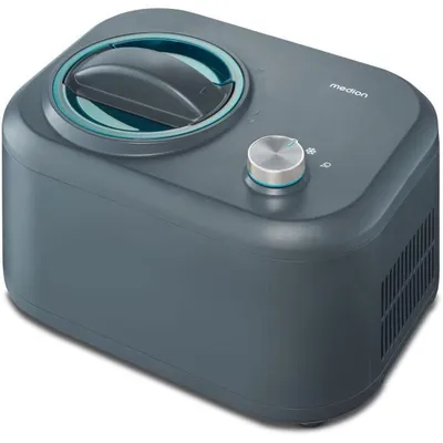 Image de MEDION Machine à glace à compresseur (auto-réfrigérante, convient pour la préparation de glaces, yaourts glacés & sorbets, 1 litre, 100 watts, bac à glace en aluminium, MD 10169)