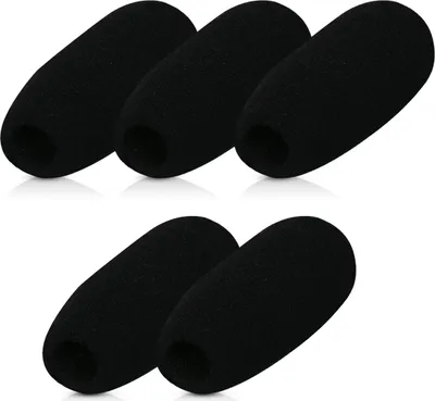 Produktbild von kwmobile Mikrofon Windschutz kompatibel mit div. Mikrofonen - 5 x Schaumstoffbezug mit den Maßen 4,8x2,4x1,2 cm in Schwarz
