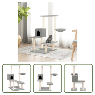 Obrázok produktu pre The Living Store Škrabadlo so sisalovými škrabadlami svetlosivé 94,5 cm
