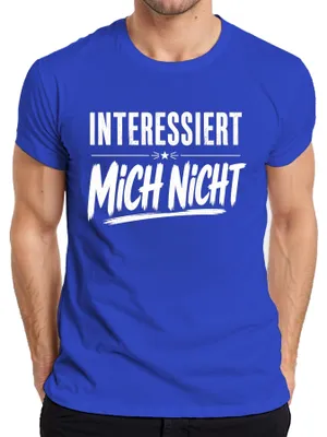Zdjęcie produktu dla T-shirt męski, kolor niebieski, rozmiar 3XL. Nadruk: "Mnie to nie obchodzi. Zabawne. Sarkazm. Oświadczenie. Ironia."