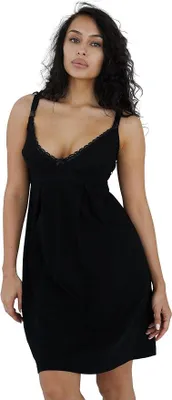 Produktbild von Mamyn Dim Umstandsnachthemd Stillnachthemd Damen Geburt Nachthemden Für Schwangere Baumwolle Still Nachthemd Still Schlafanzug Damen (Schwarz, L)