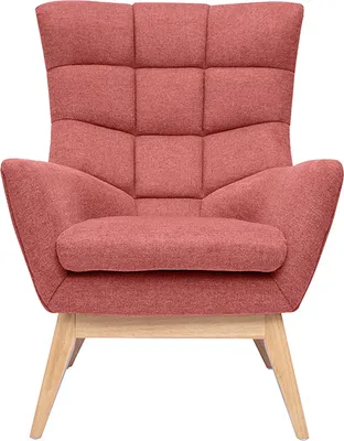 Produktbild von Miliboo - Skandinavischer Sessel Stoff mit Samteffekt Terracotta mit Holzfüßen BRODY