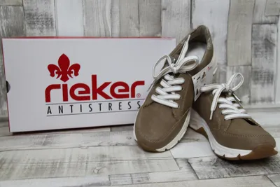 Produktbild von Rieker Damen Schnürschuh taupe mit seitlichem Reißverschluss und herausnehmbare Innensohle 39