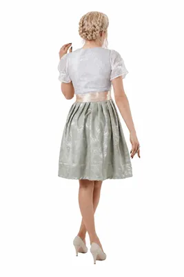 Obrázek produktu pro Dvoudílné kroje (šaty + zástěra) v béžové/světle zelené/zlaté barvě, Obrázek vytvořený pomocí AI