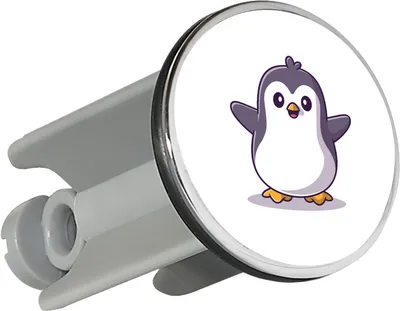 Produktbild von Huuraa Waschbeckenstöpsel Pinguin Comic 4cm höhenverstellbar Abflussstopfen Geschenkidee