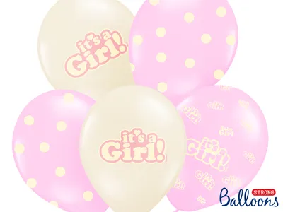 Image de 6 Ballons It's a girl rosa-weiß