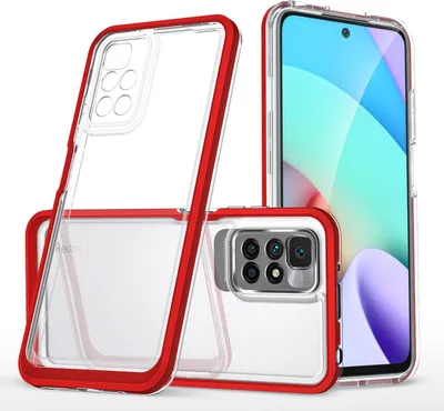 Immagine prodotto di Clear 3In1 Case per Xiaomi Redmi 10 Copertura in gel con cornice rossa