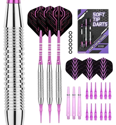 Image de Fléchettes de fléchettes avec pointe en plastique, lot de 3, accessoires inclus