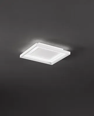 Immagine prodotto di Plafoniera a LED Quadrata in Metallo Bianco Opaco 30W 3000K, Lampada da Soffitto Moderna Design Minimalista L.35x35 cm - Perenz