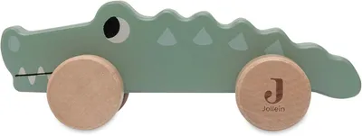 Immagine prodotto di Giocattolo in legno - Coccodrillo su ruote - Adatto dai 6 mesi - 100%