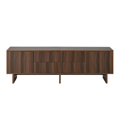 Obrázek produktu pro TV skříňka se 4 zásuvkami a 2 dvířky, vlnitý design, TV stolek, TV stojan pro televizory do 75 palců, 180*40*56 cm