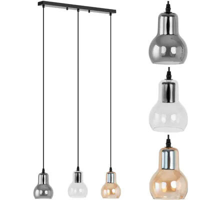 Produktbild von Moderne 3-flammige E27 Deckenlampe - Glasglocken