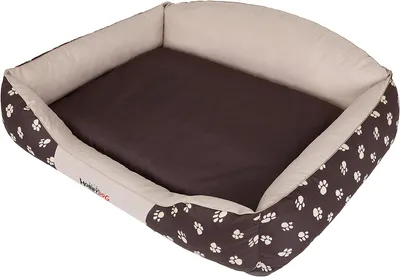 Produktbild von Hundebett Royal – 65×50 cm, mit hohem Rückenteil, wasserabweisend & , für kleine Hunde, abnehmbarer Bezug