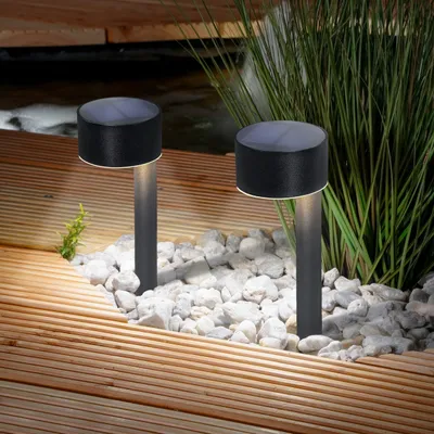 Produktbild von esotec Solarleuchten für außen JOSI 24 2er-Set ALUMINIUM Erdspieß outdoor 102942