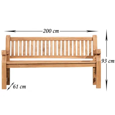 Produktbild von CLP Teakbank Jackson, Farbe:teak, Größe:200 cm