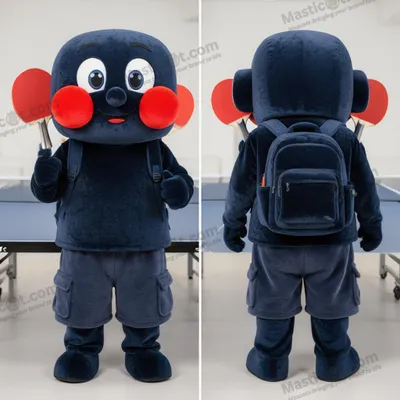 Image de Mascotte MASTICOT table de ping-pong bleu marine à épaules larges