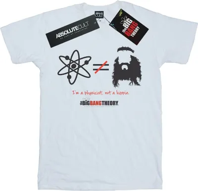 Produktbild von The Big Bang Theory - "I Am A Physicist Not A Hippie" T-Shirt für Herren BI13074 (L) (Weiß)