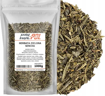 Zdjęcie produktu dla HERBATA ZIELONA SENCHA 1kg Liściasta naturalna aromatyczna jakość Kol-Pol