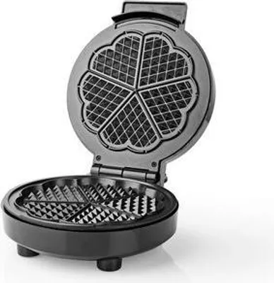 Produktbild von Nedis KAWP100BK, 1 Waffel(n), Kreis, Schwarz, Silber, 19 cm, Aluminium, Kunststoff, 1000 W