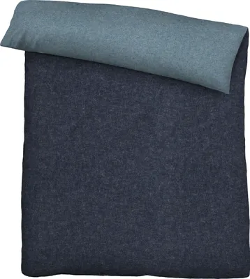 Produktbild von biberna Melange-Flanell Bettwäsche 0840500 MELANGE UNI color: blau, size: 1x 135x200 cm + 1x 80x80 cm
