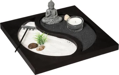 Produktbild von Zen-Garten - Holz - schwarz - 23 -5x7 -5 cm - Atmosphera créateur d'intérieur