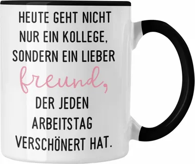 Produktbild von Trendation - Jobwechsel Geschenk Kollege Schöner Spruch Abschied Bester Kollege Abschiedsgeschenk (Schwarz)