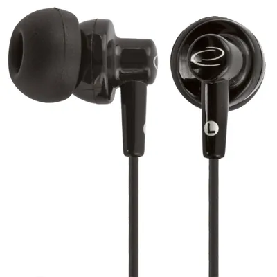 A pair of black Esperanza Stereo-Ohrhörer Eh124 earbuds are shown against a white background.