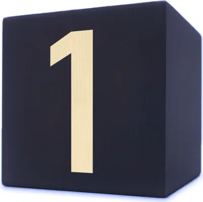 Produktbild von Holzbuchstabe Würfel, 5 x 5 cm, schwarz, Zahl 1