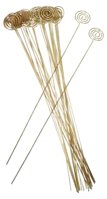 Produktbild von 30 Stück Metall Draht Kartenhalter in Blumenform in Gold für Platzkarten, vielseitig einsetzbar für Hochzeiten, Geburtstagsfeiern, Fotoklammern, Memo- und Tischnummernhalter