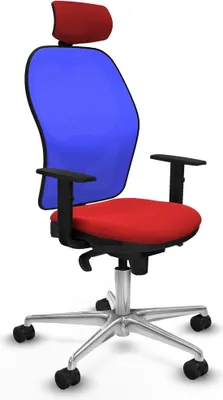 Image de Chaise de bureau avec appui-tête Piqueras y Crespo 1D086N2 Rouge