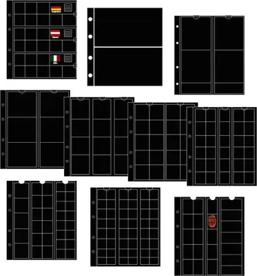 Produktbild von Prophila Collection 10 Münzhüllen BIGMIX - je 1 aller verfügbaren Münz-Hüllen, mit 10 schwarzen Karton-Zwischenblättern