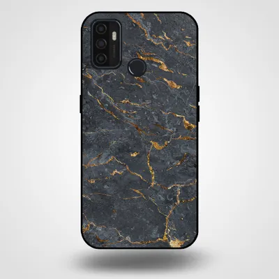 Image de Smartphonica Coque pour OPPO A32 / A53 / A53s avec impression marbre - Coque arrière TPU design marbre - Gris or