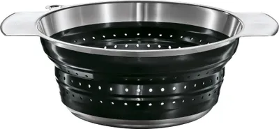 Produktbild von Rösle 16124 Seiher Ø 24cm, 3,4 Liter, H 10,5cm, faltbar, schwarz, schwarz (1 Stück)